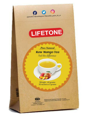 Raw Mango Tea |100% Pure Green Ceylon Sweet Mango Fruit Tea | Delicious 20 Teabags