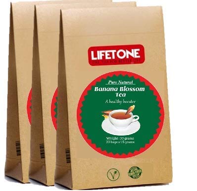 LIFETONE Herbal Tea Blend with Pure organically Grown Banana Blossom,60 teabags,3 Sets
