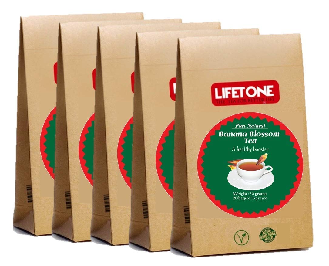 LIFETONE Banana Blossom Tea | Peace in Mind |Delicious Herbal Flower Stress Relief Tea | 100 Teabags