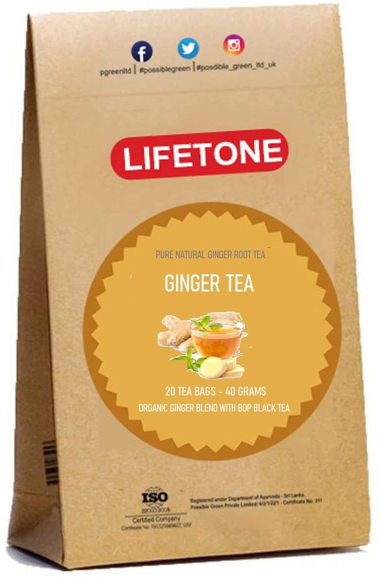 Ginger Honey Tea | Boosts Immunity | Original Blend | 20 Teabags | Detox Tea